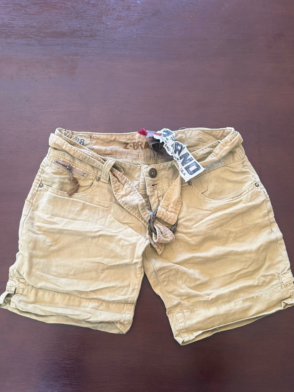 Women's Tan Cargo Shorts with Utility Pockets
